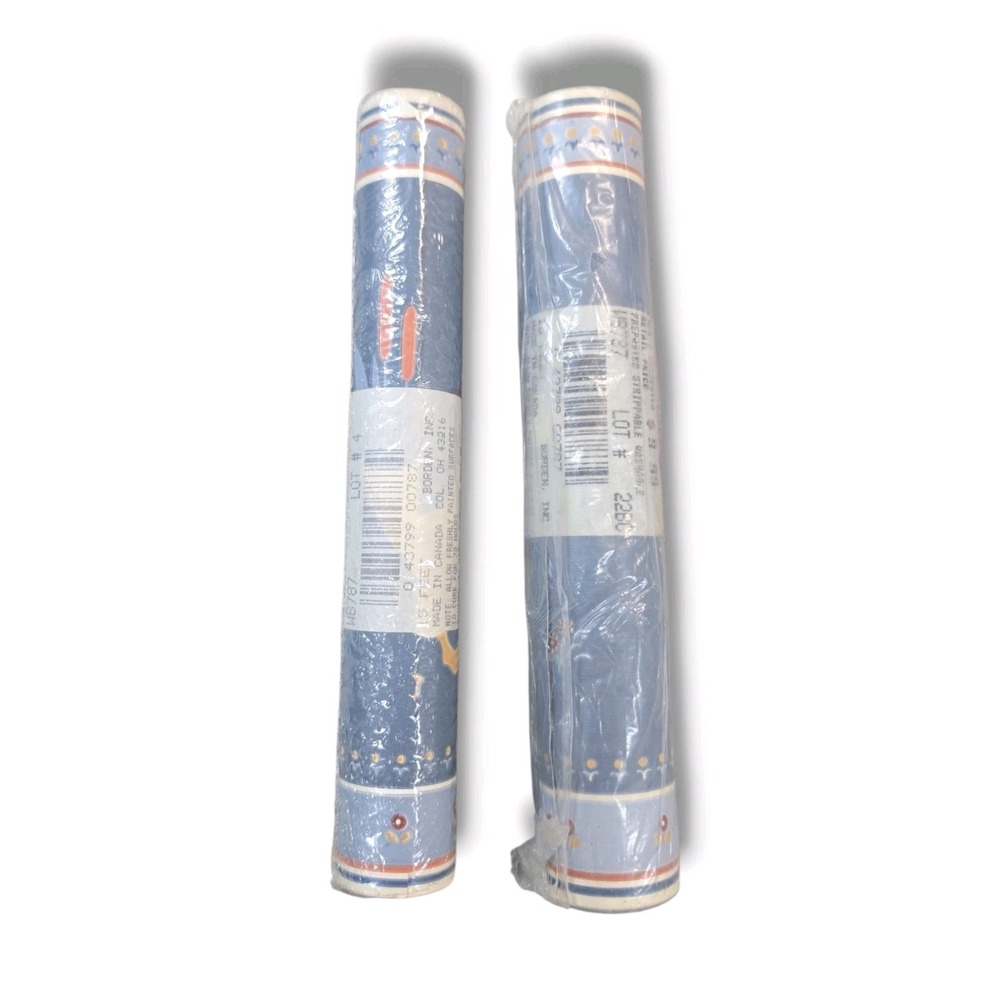 Vintage Duck Wallpaper Border 2 Rolls 15' x 6" Blue Pastel Made In Canada